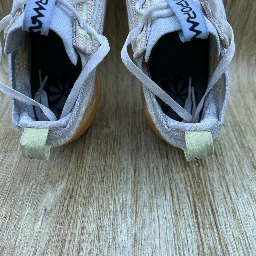 Nike Air VaporMax 2021 Flyknit Kid's 4Y Mismatched Swoosh DQ7758-100 Sneakers